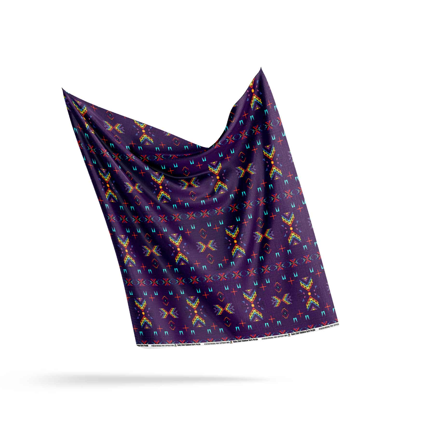 Rainy Chief Rainbow Dark Purple Satin Fabric By the Yard Pre Order