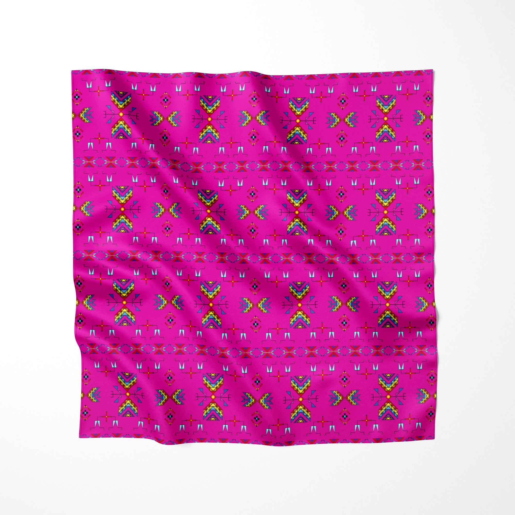 Rainy Chief Rainbow Hot Pink Satin Fabric By the Yard Pre Order