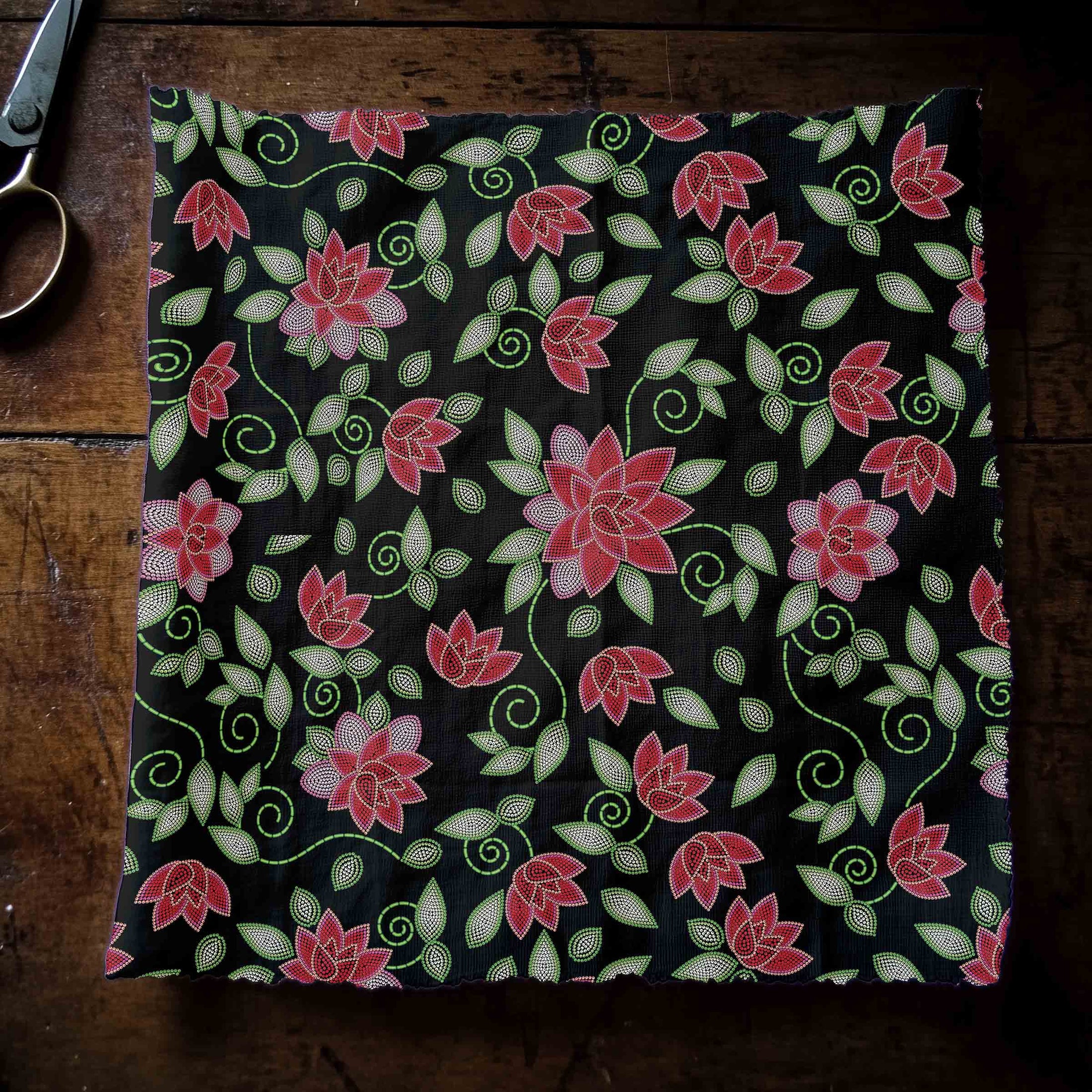 Red Beaded Rose 42 inch Cotton Poplin Pre Order