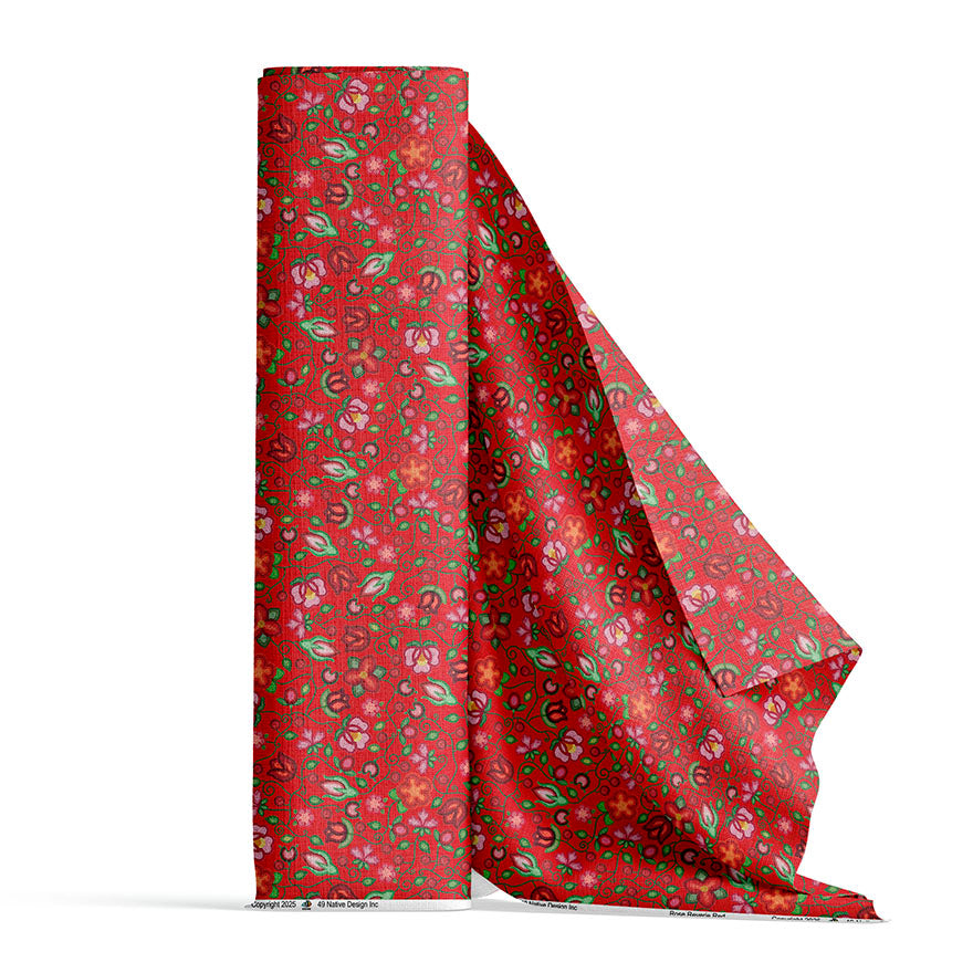Rose Reverie Red Satin Fabric By the Yard Pre Order