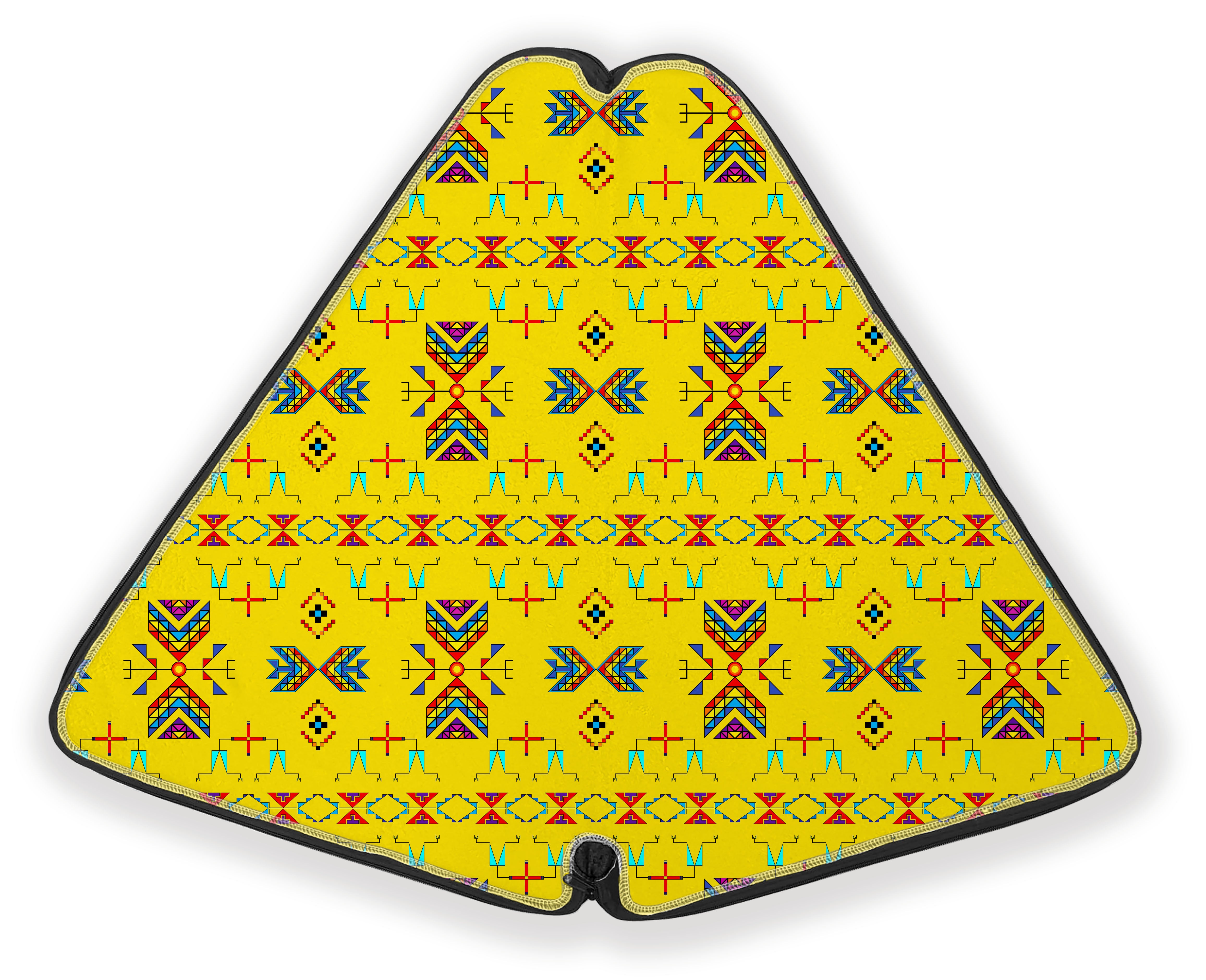 27 Inch Fan Case - Rainy Chief Rainbow Yellow