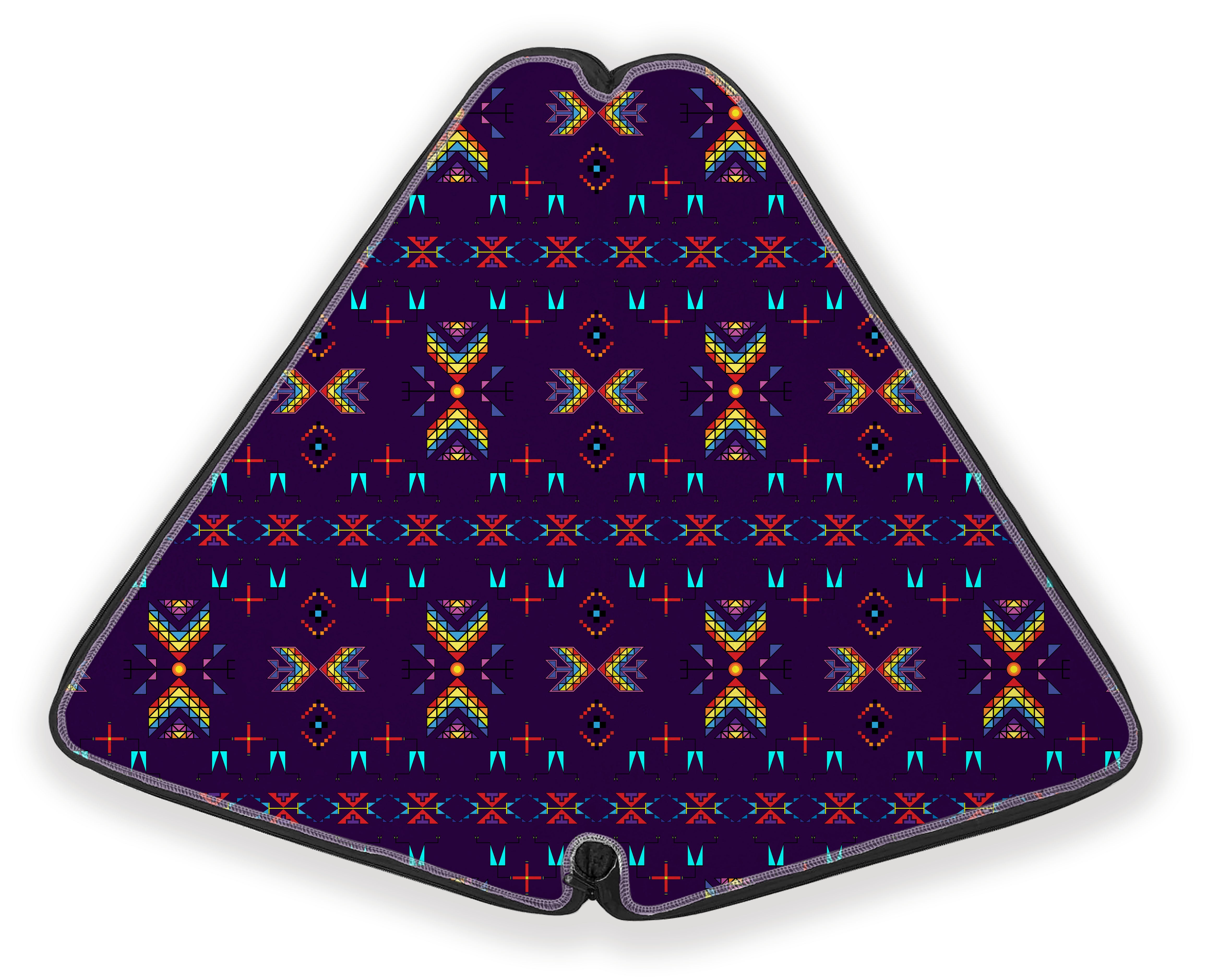 27 Inch Fan Case - Rainy Chief Rainbow Dark Purple