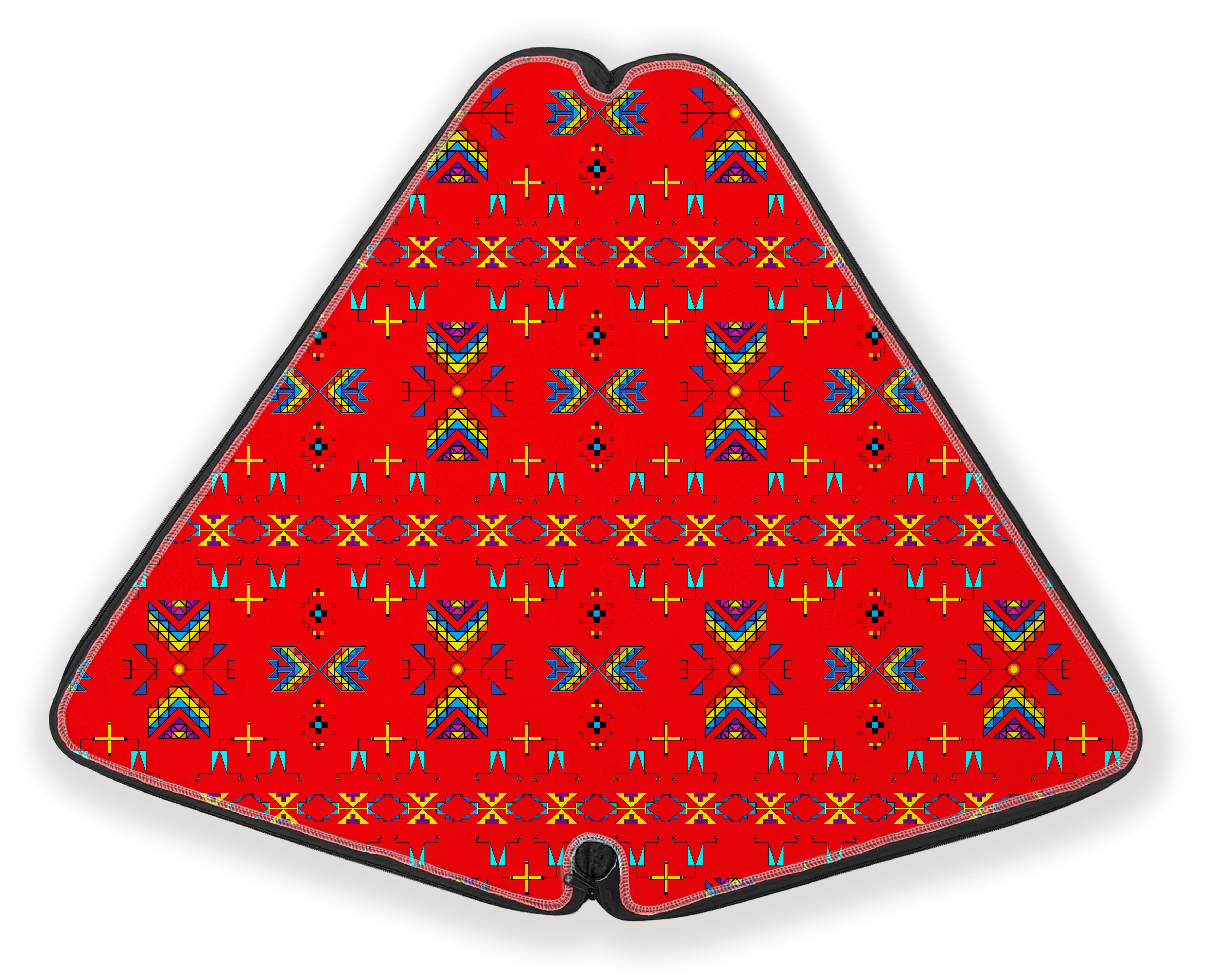 27 Inch Fan Case - Rainy Chief Rainbow Red