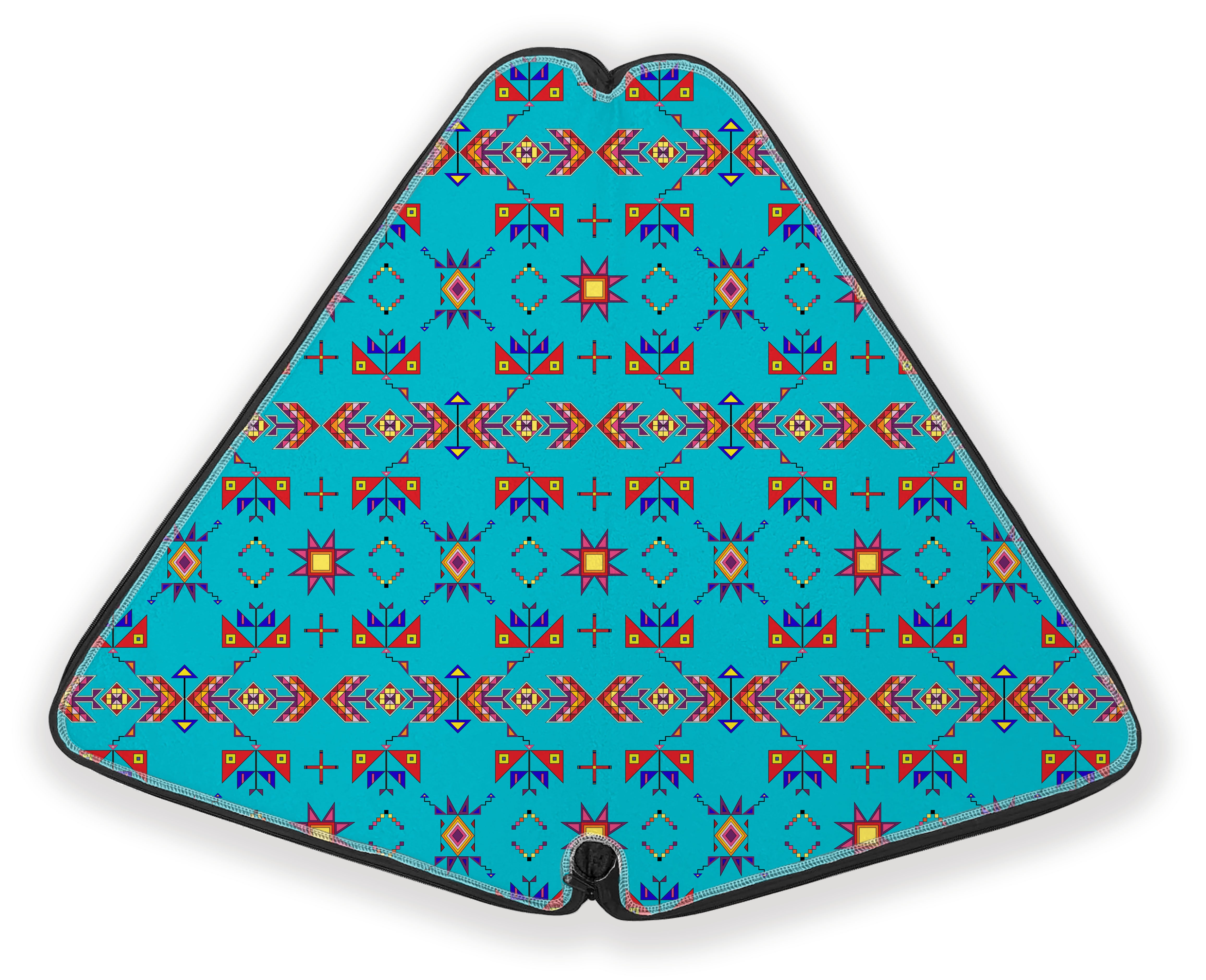 27 Inch Fan Case - Scattered Generations Turquoise