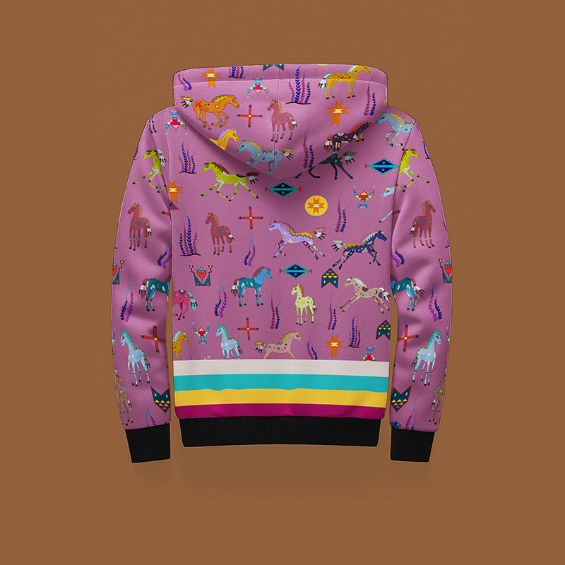 Sacred Horses Rose Sherpa Hoodie