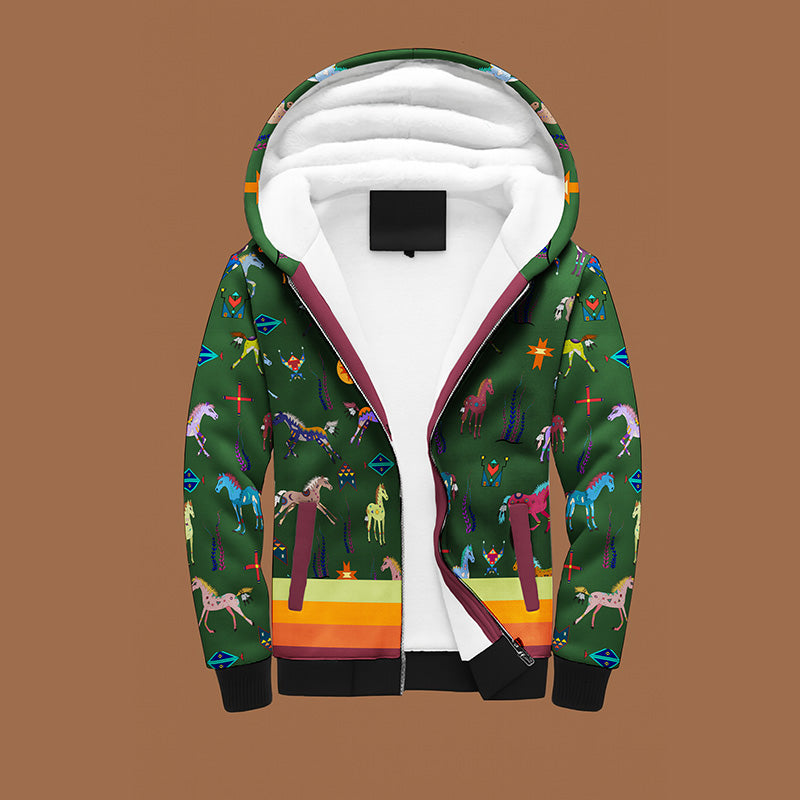 Sacred Horses Forest Sherpa Hoodie