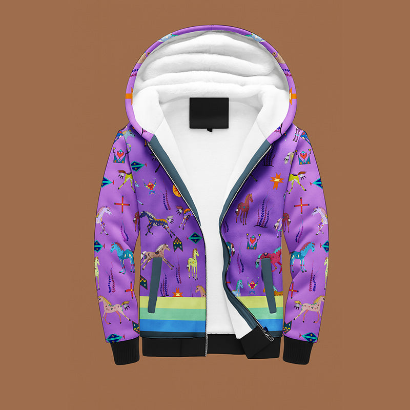Sacred Horses Lavender Sherpa Hoodie