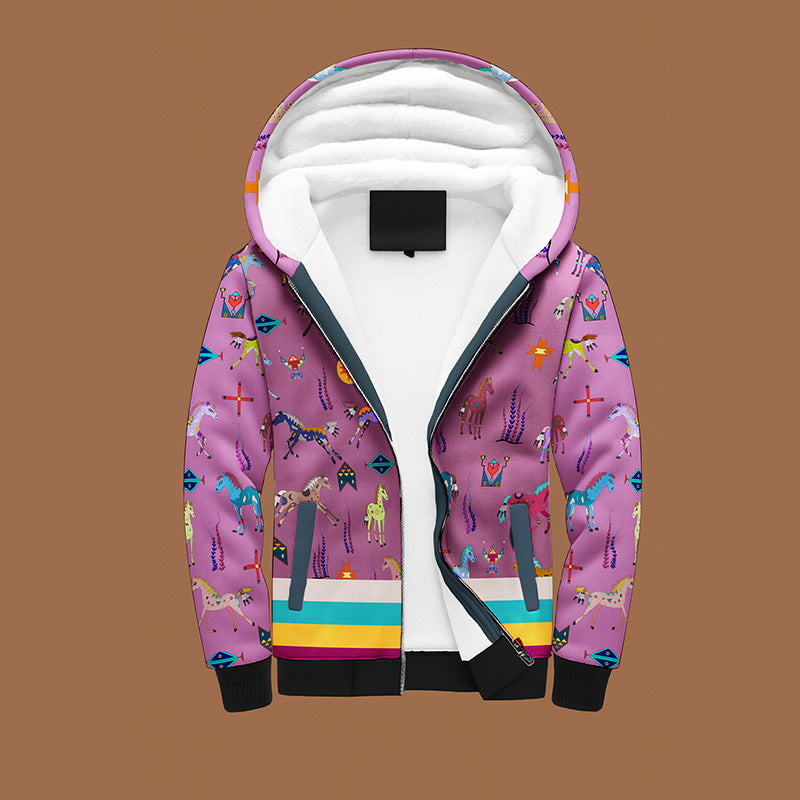 Sacred Horses Rose Sherpa Hoodie
