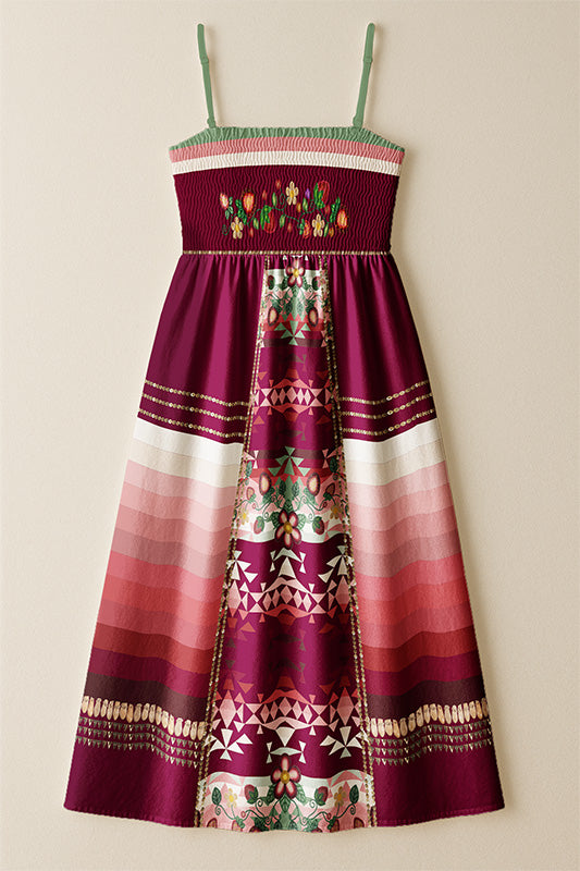 Sacred Strawberry Maroon 2 Smock Top Dress