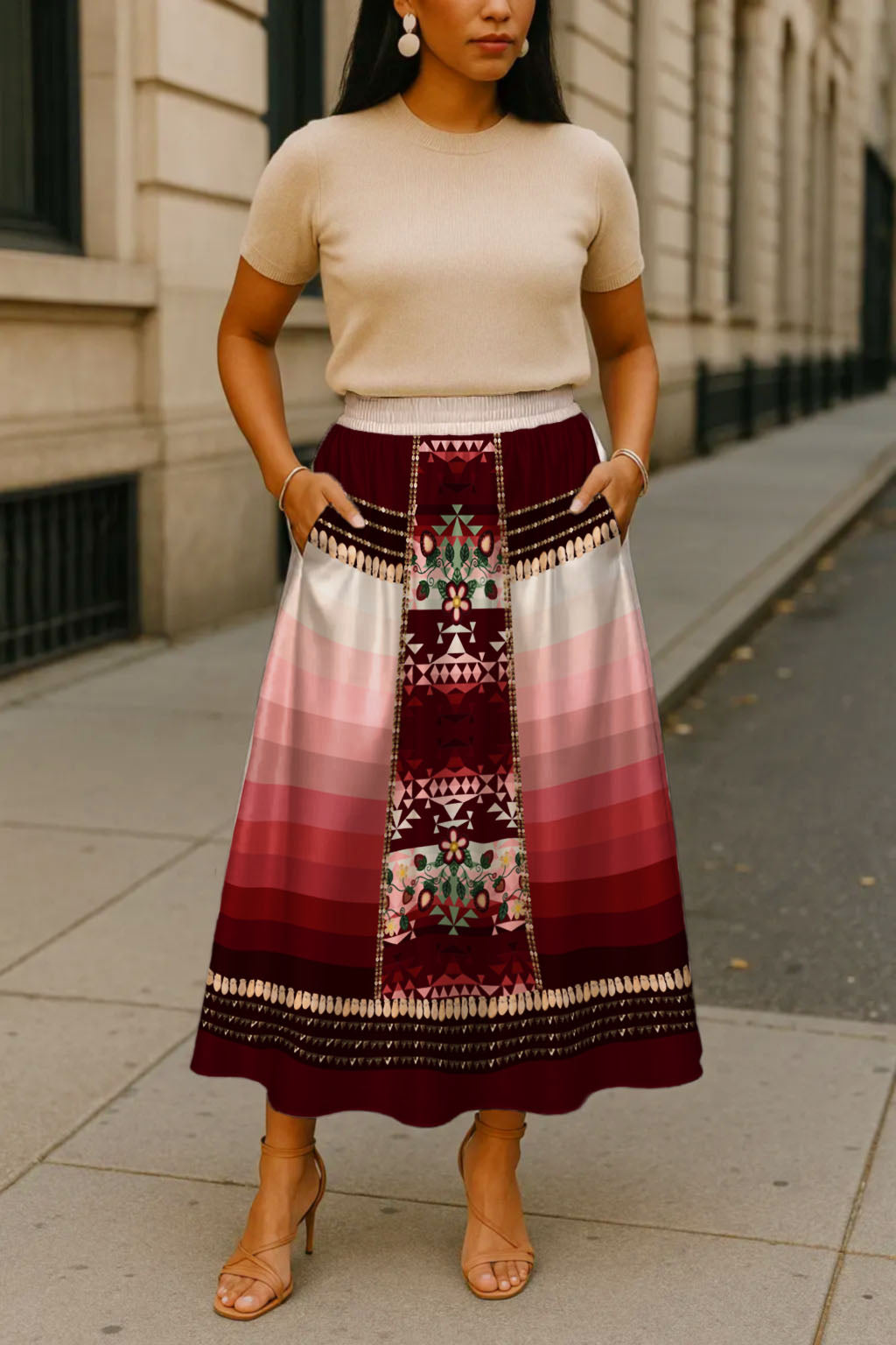 Sacred Strawberry Maroon 2 Skirt
