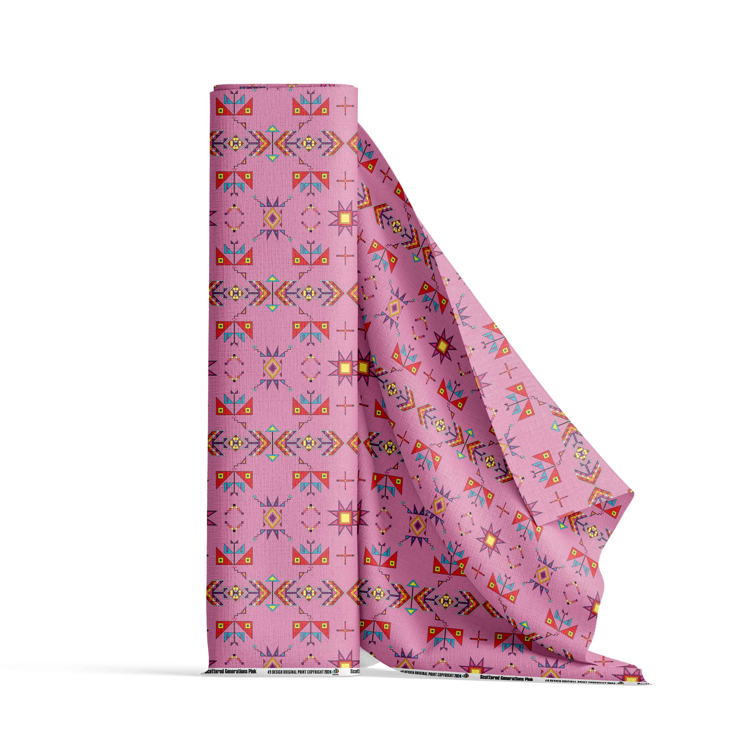 Scattered Generations Pink Satin Fabric By the Yard Pre Order