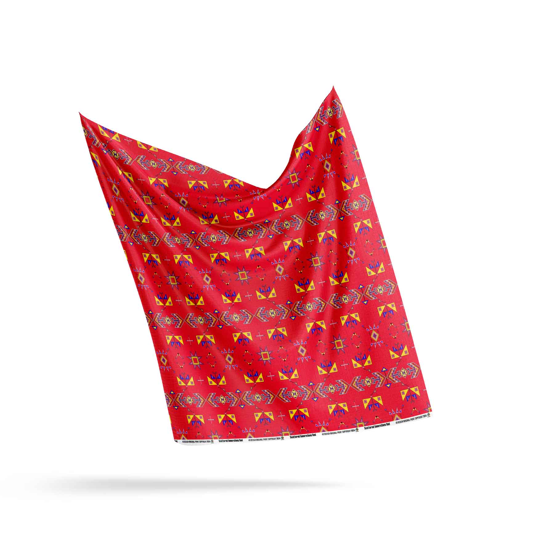 Scattered Generations Red Satin Fabric By the Yard Pre Order