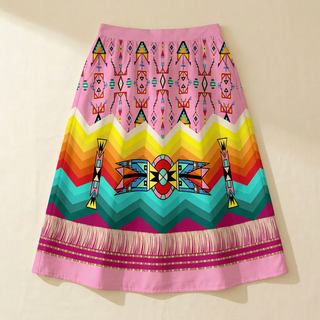 Sentinel of the Plains Pink 1 Elastic Waist Pocket Midi Skirt