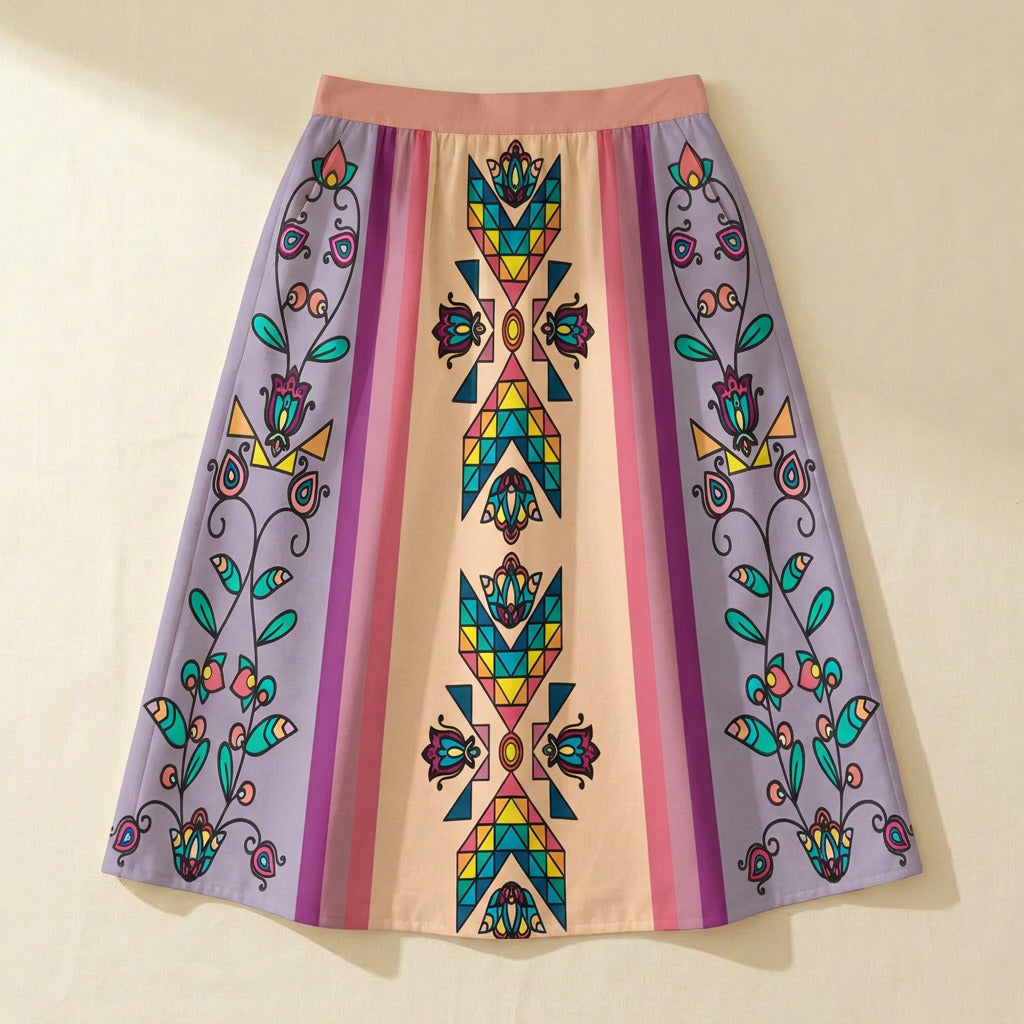Sister Arrows Pastel Elastic Waist Pocket Midi Skirt