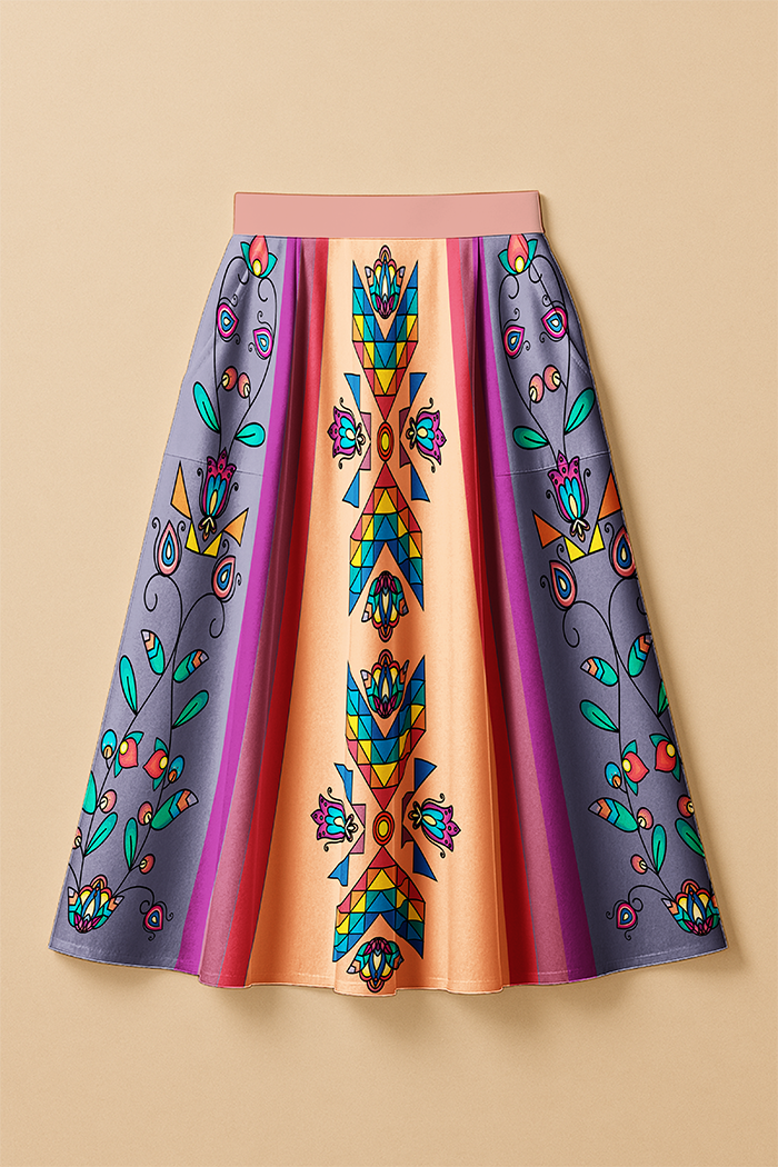 Sister Arrows Pastel Elastic Waist Pocket Midi Skirt
