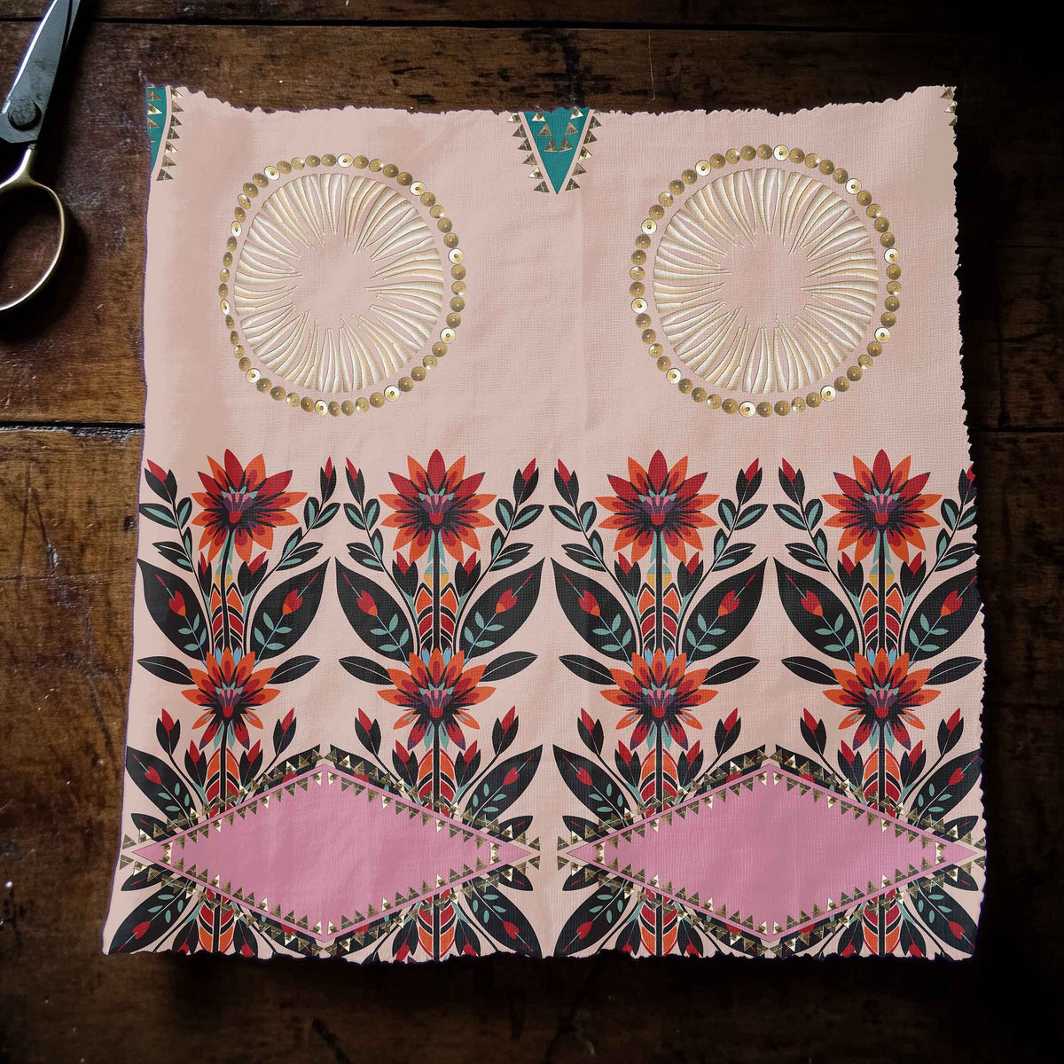 Mosaic Mirage Blush 42 Inch Cotton Poplin Pre Order