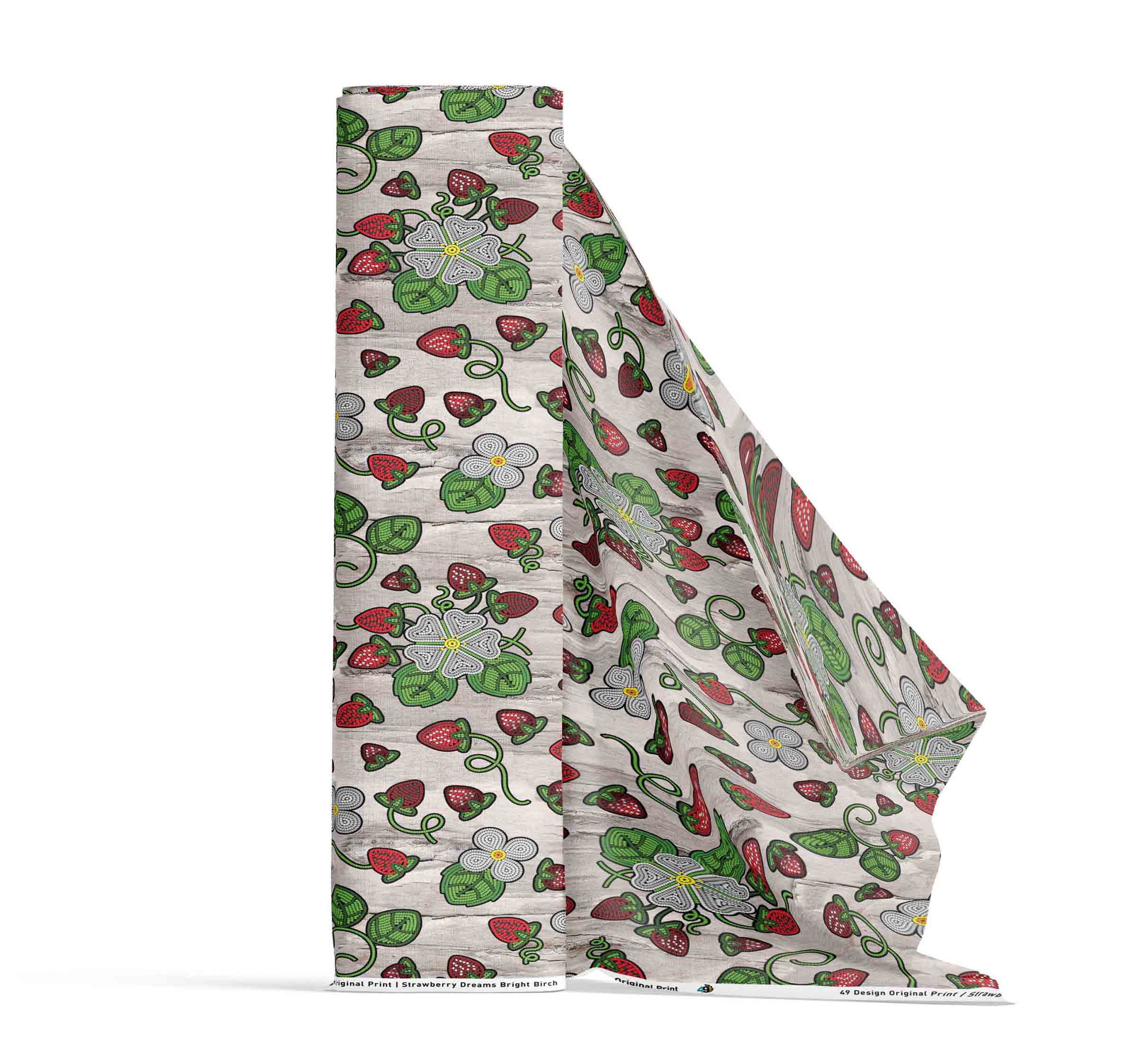 Strawberry Dreams Bright Birch Satin Fabric By the Yard Pre Order