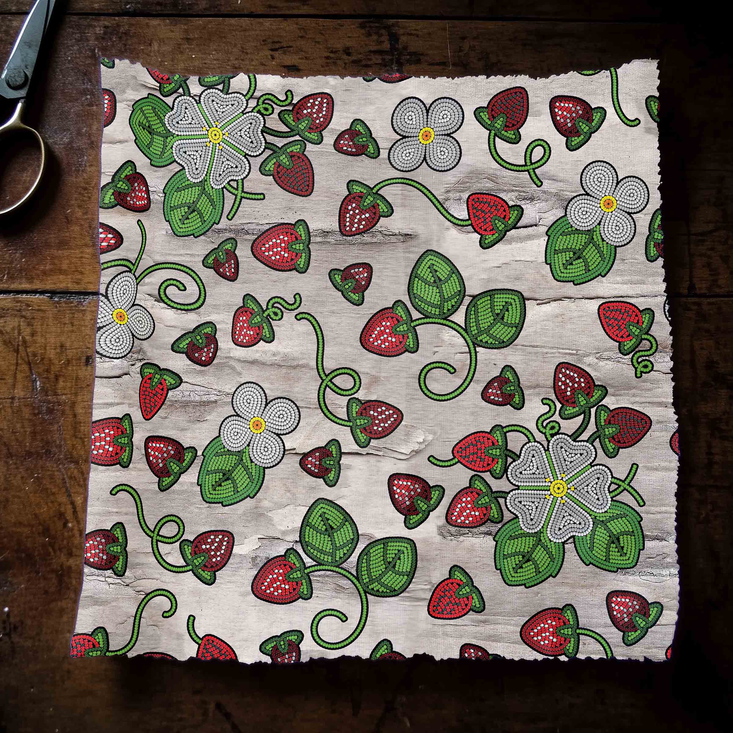 Strawberry Dreams Bright Birch Satin Fabric By the Yard Pre Order