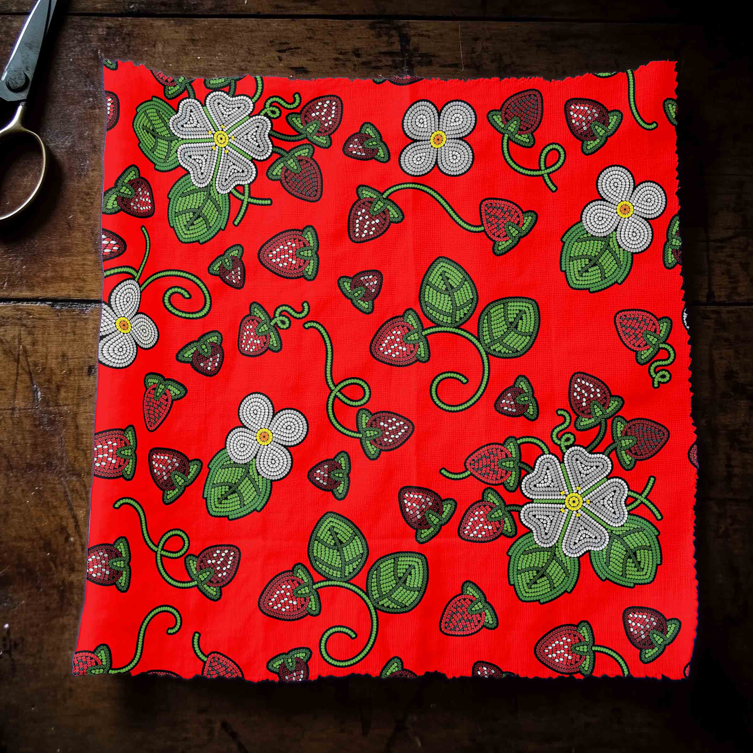 Strawberry Dreams Fire Satin Fabric By the Yard Pre Order