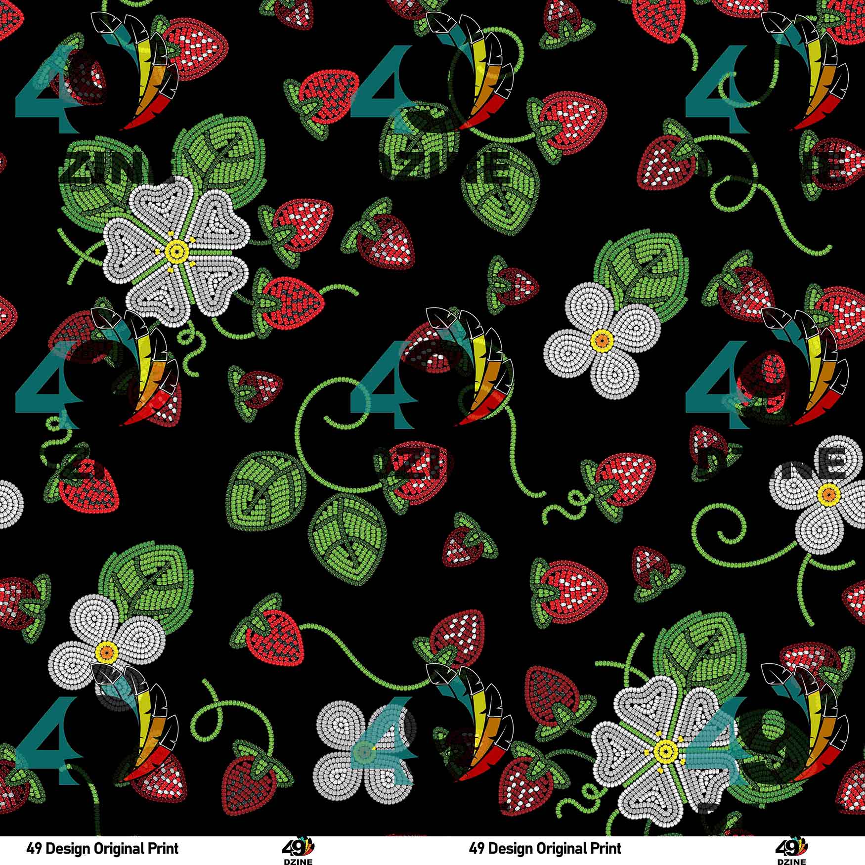 Strawberry Dreams Midnight 56 Inch Cotton Poplin Pre Order