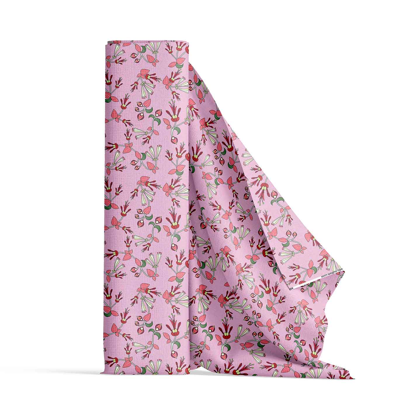 Strawberry Floral Satin Fabric By the Yard Pre Order
