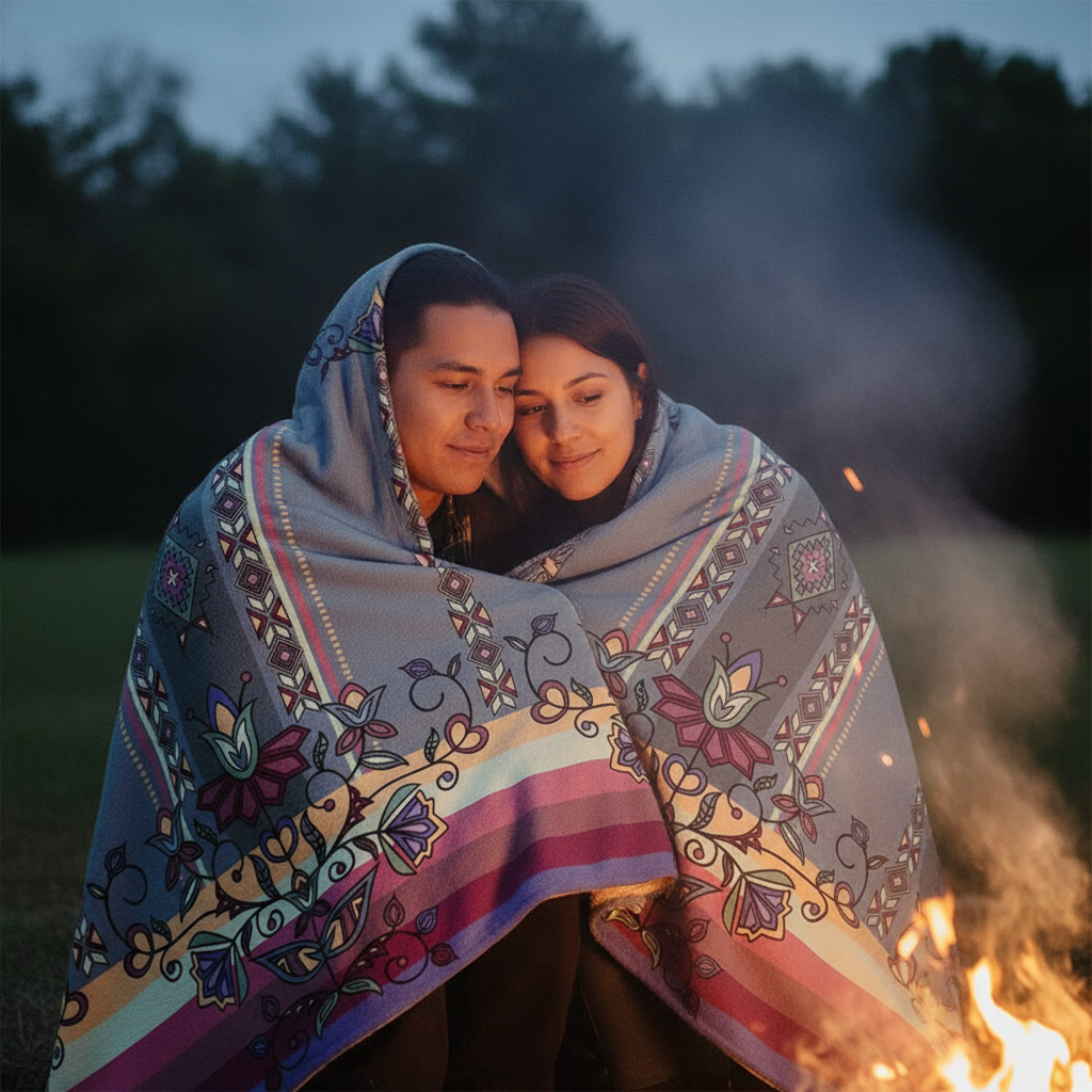 Moonlit Frost Women's Hooded Blanket