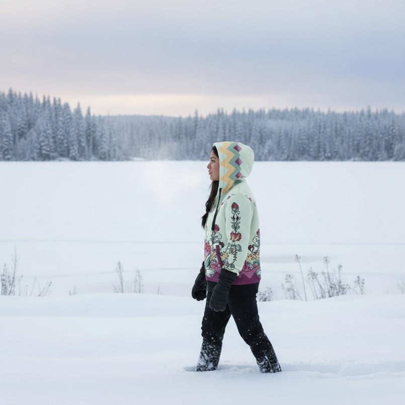 Sunset Berry Bloom Women's Sherpa Hoodie