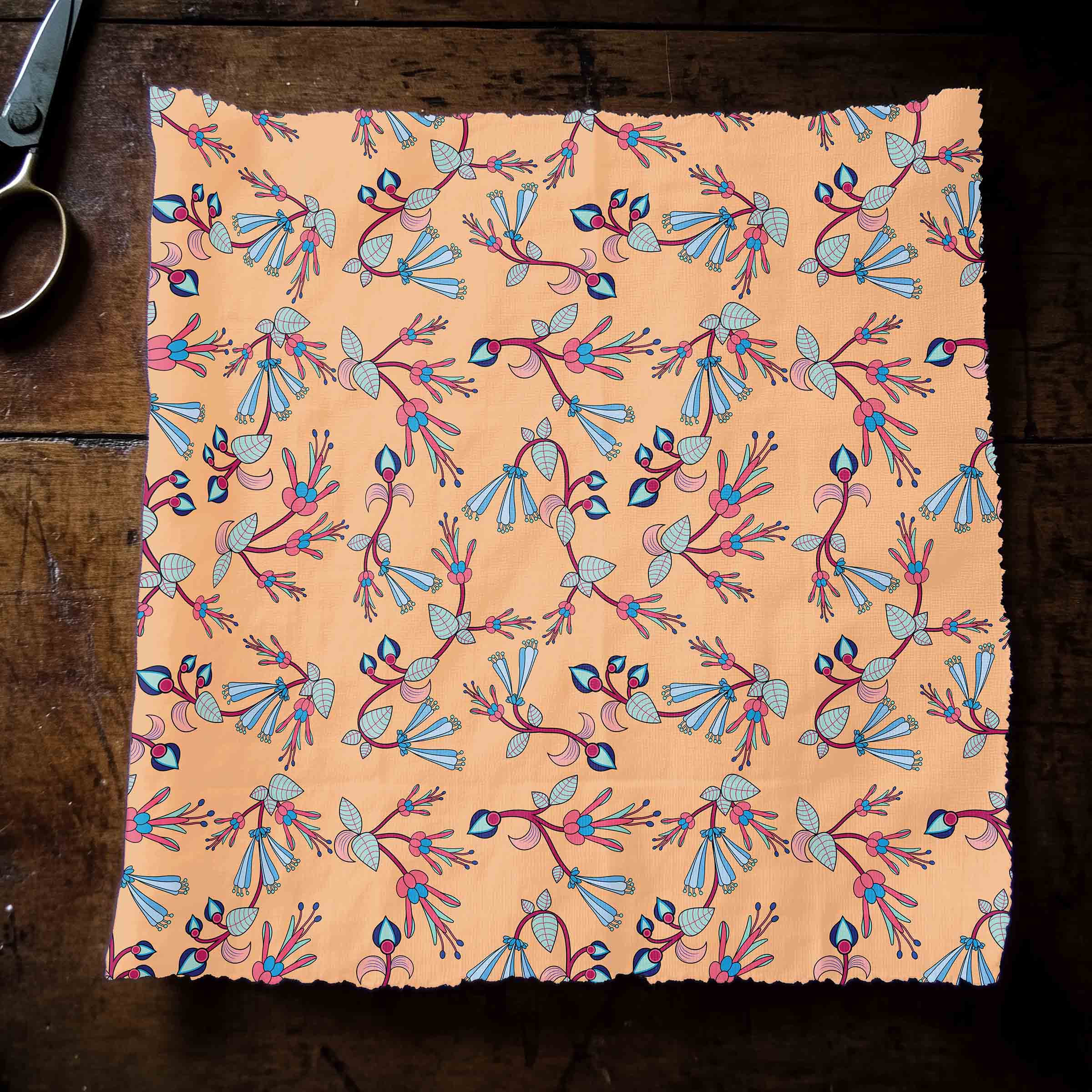 Swift Floral Peach 56 Inch Cotton Poplin Pre Order