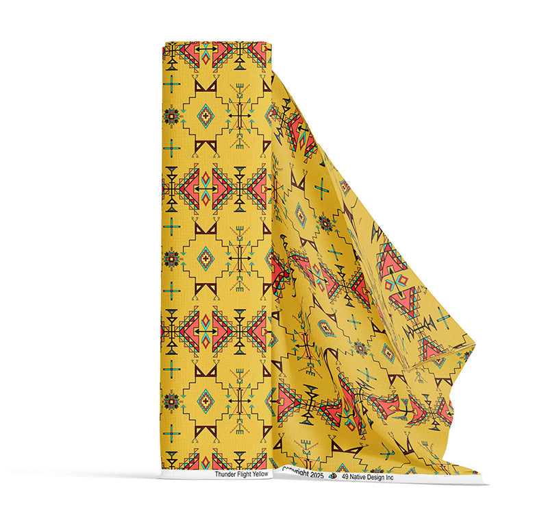 Thunder Flight Yellow 42 Inch Cotton Poplin Pre Order