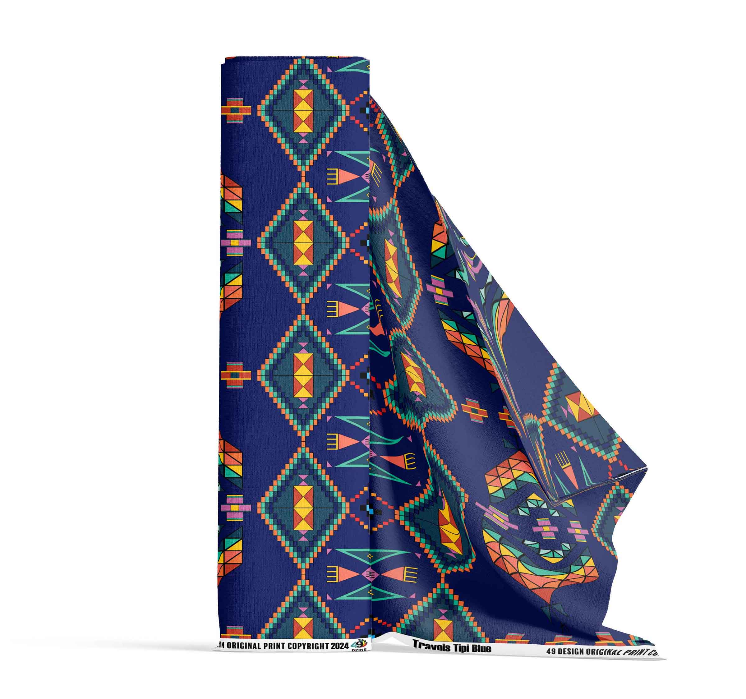 Travois Tipi Blue 56 Inch Cotton Poplin Pre Order