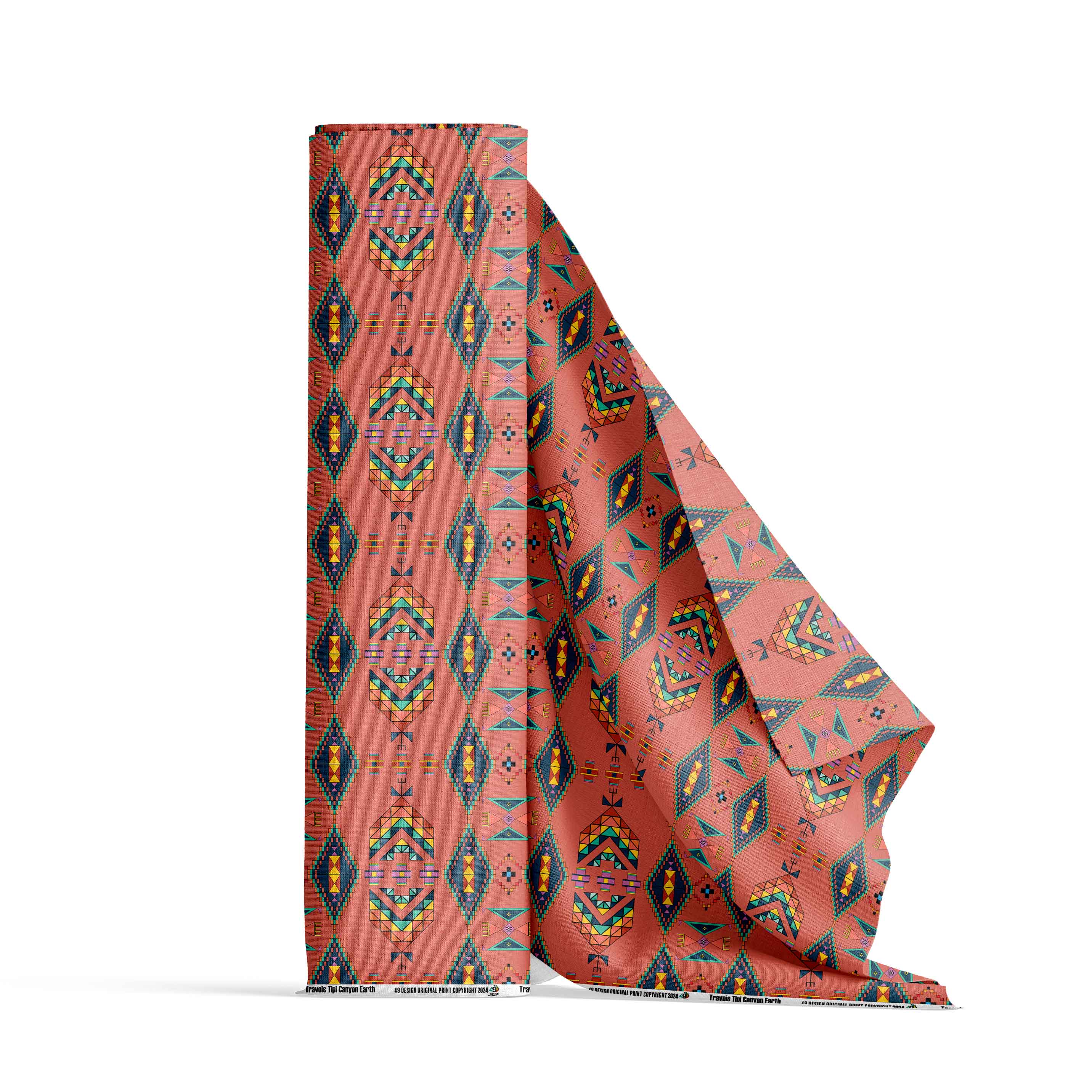 Travois Tipi Canyon Earth Satin Fabric By the Yard Pre Order