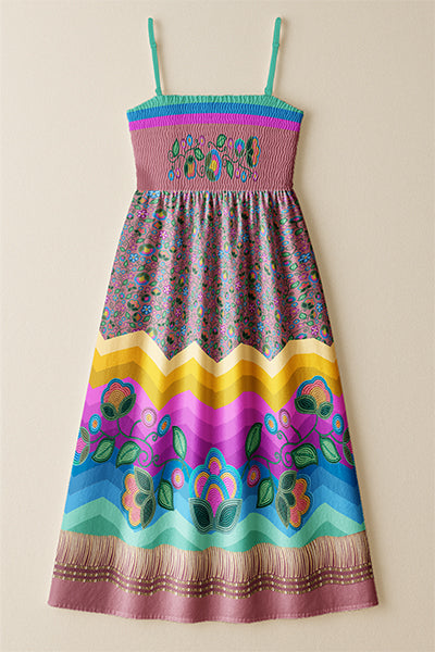 Turquoise Sunbeam Pink 3 Smock Top Dress