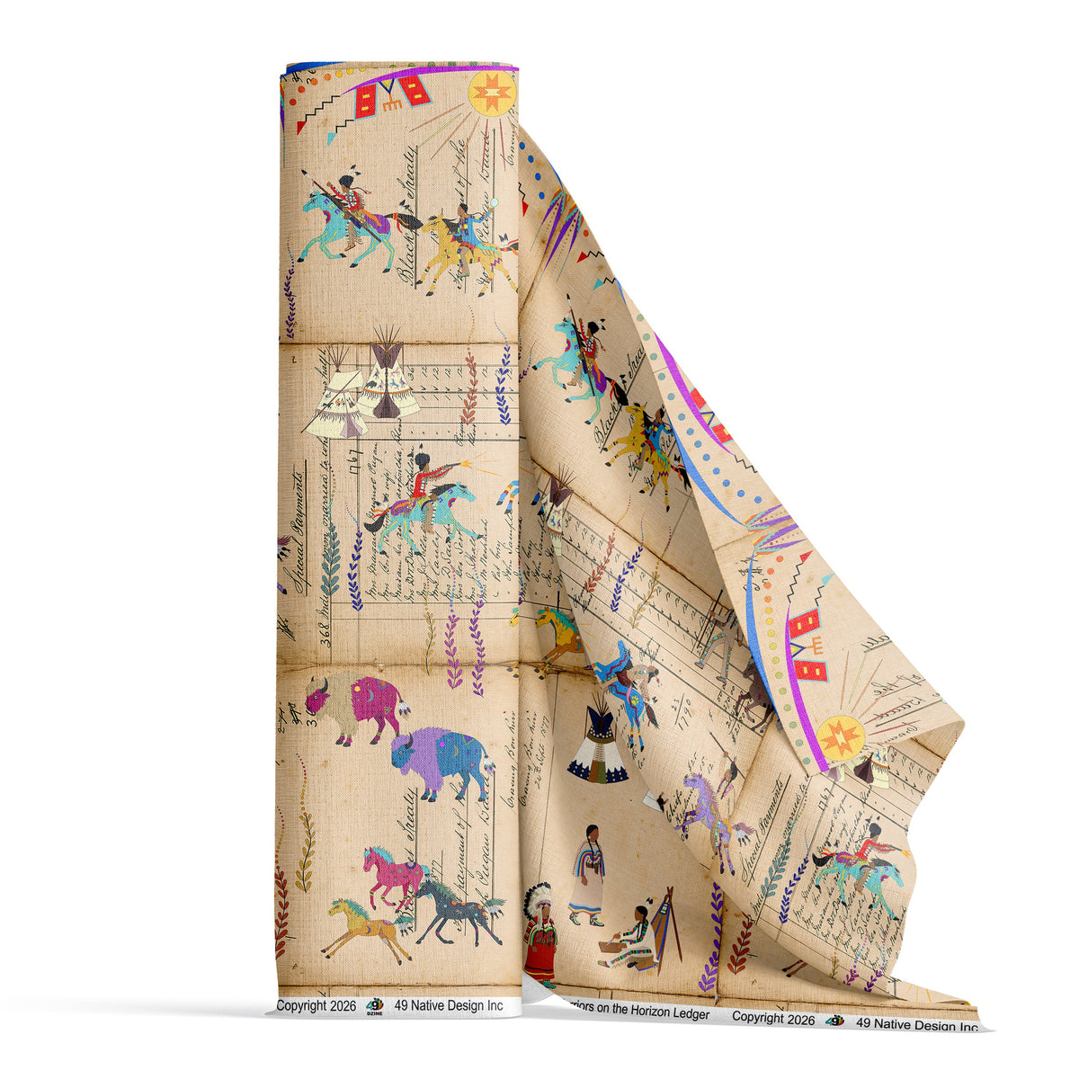 Warriors on the Horizon Ledger Satin Fabric By the Yard Pre Order