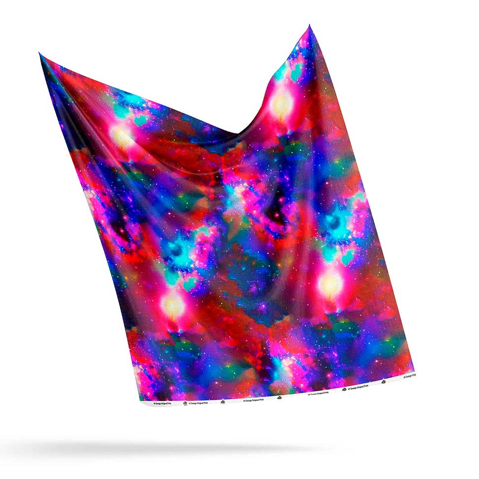 Cosmic Lights Satin Fabric By the Yard Pre Order