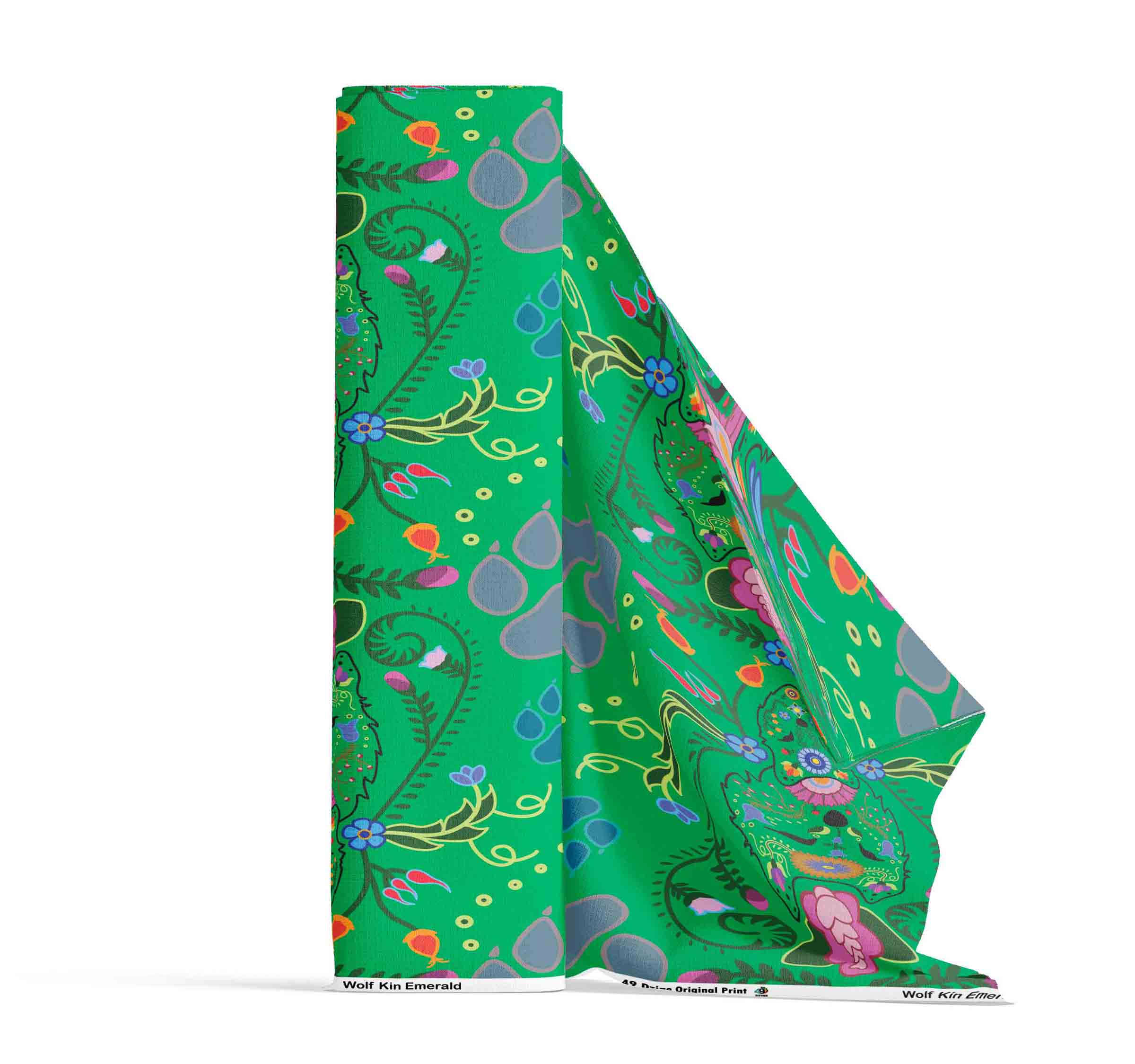 Wolf Kin Emerald Satin Fabric By the Yard Pre Order