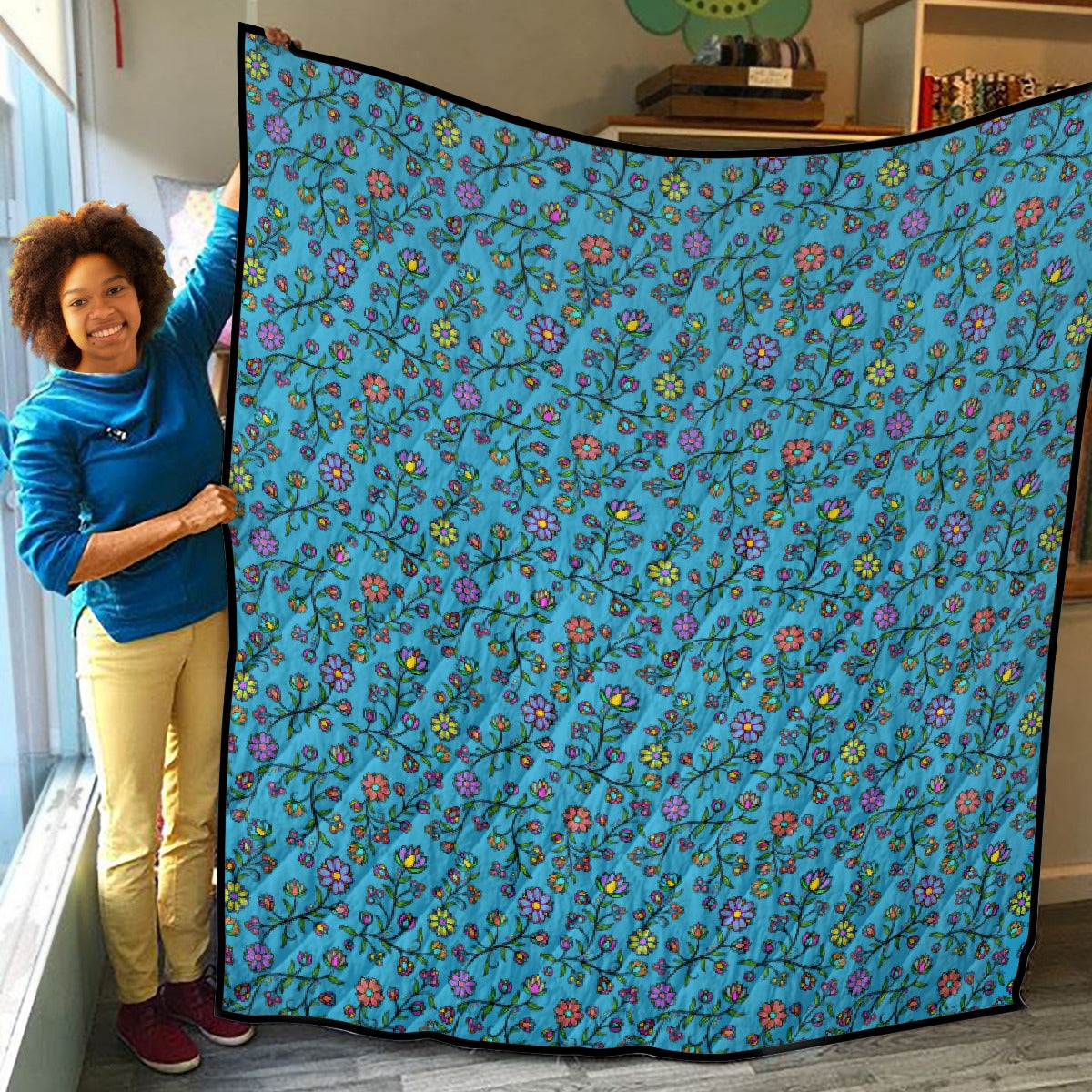 Cosmic Whispers Pastel Rainy Horizon Lightweight & Breathable Quilt With Edge-wrapping Strips