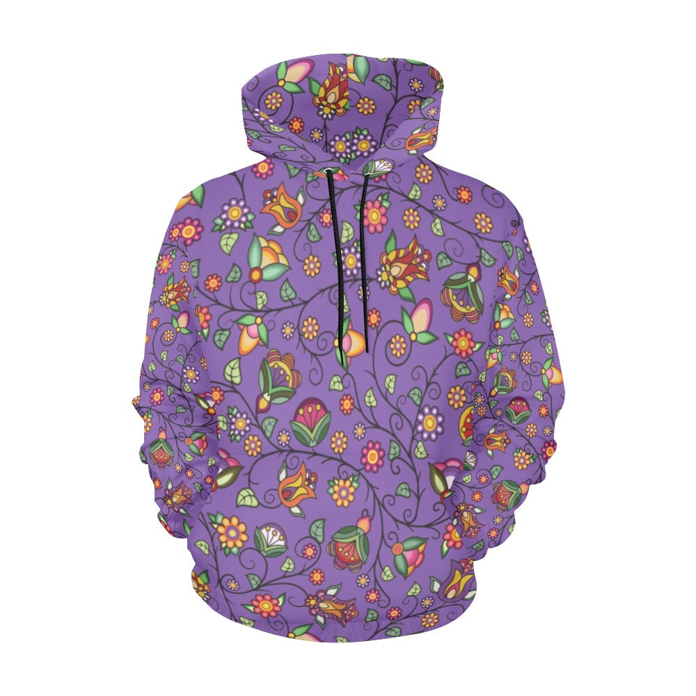 Heartbeat Petals Purple Hoodie for Women (USA Size)