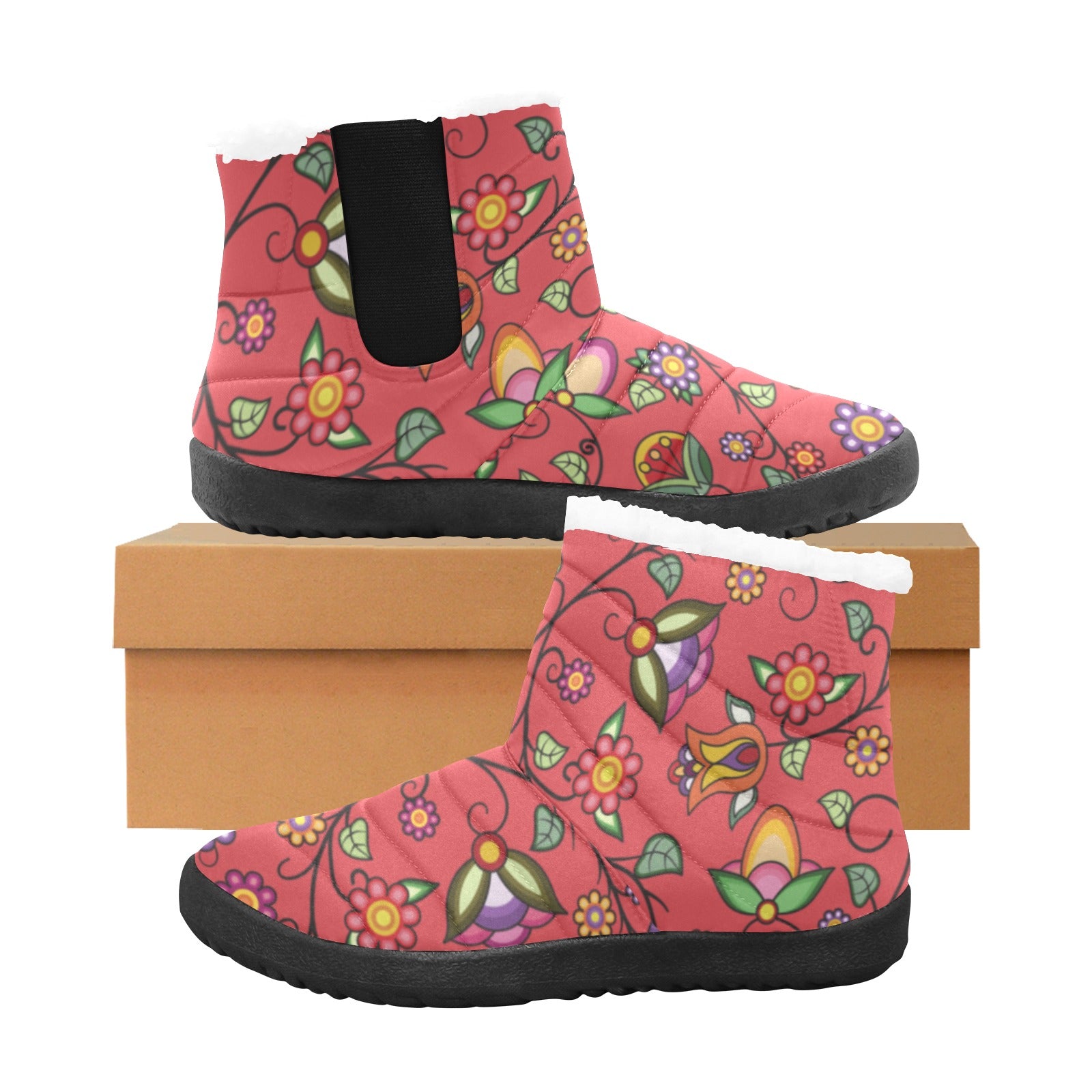 Heartbeat Petals Red Women's Padded Winter Boot