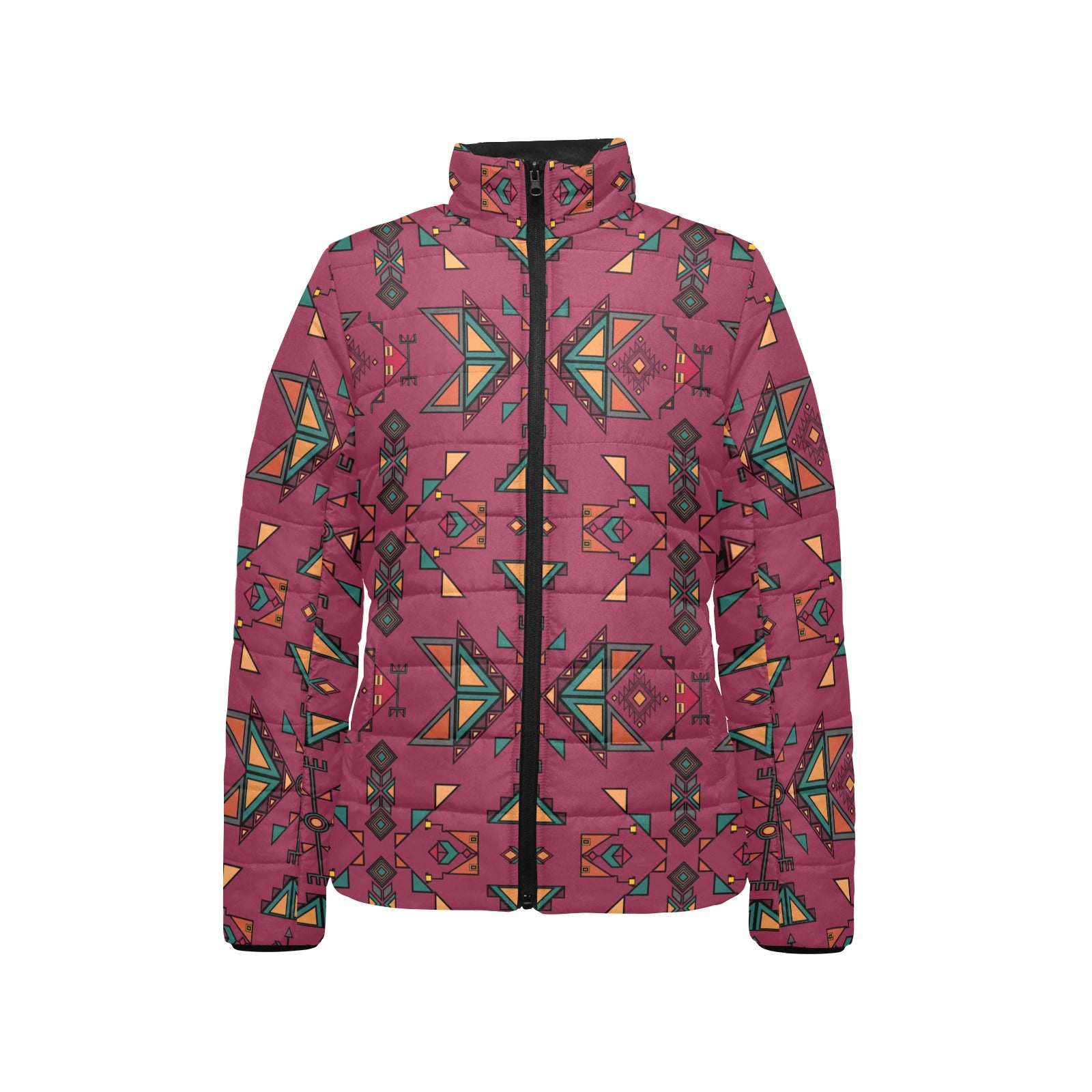 Arrow Dawn Maroon Women's Stand Collar Padded Jacket
