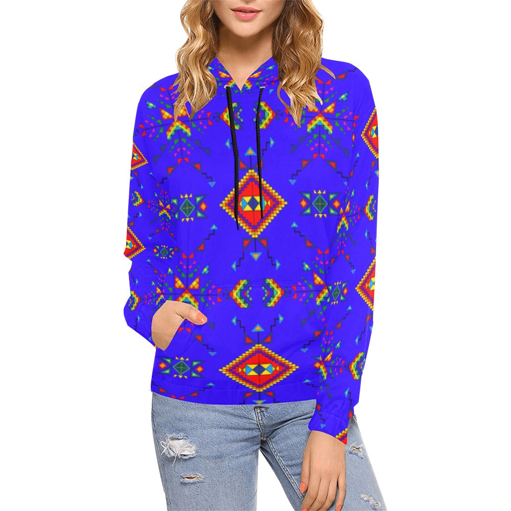 Buffalo Jump Blue Hoodie for Women (USA Size)