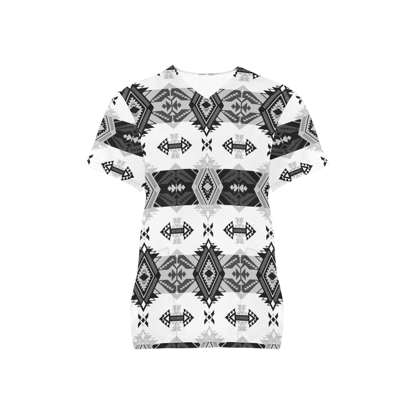 Sovereign Nation Black and White Scrub Top