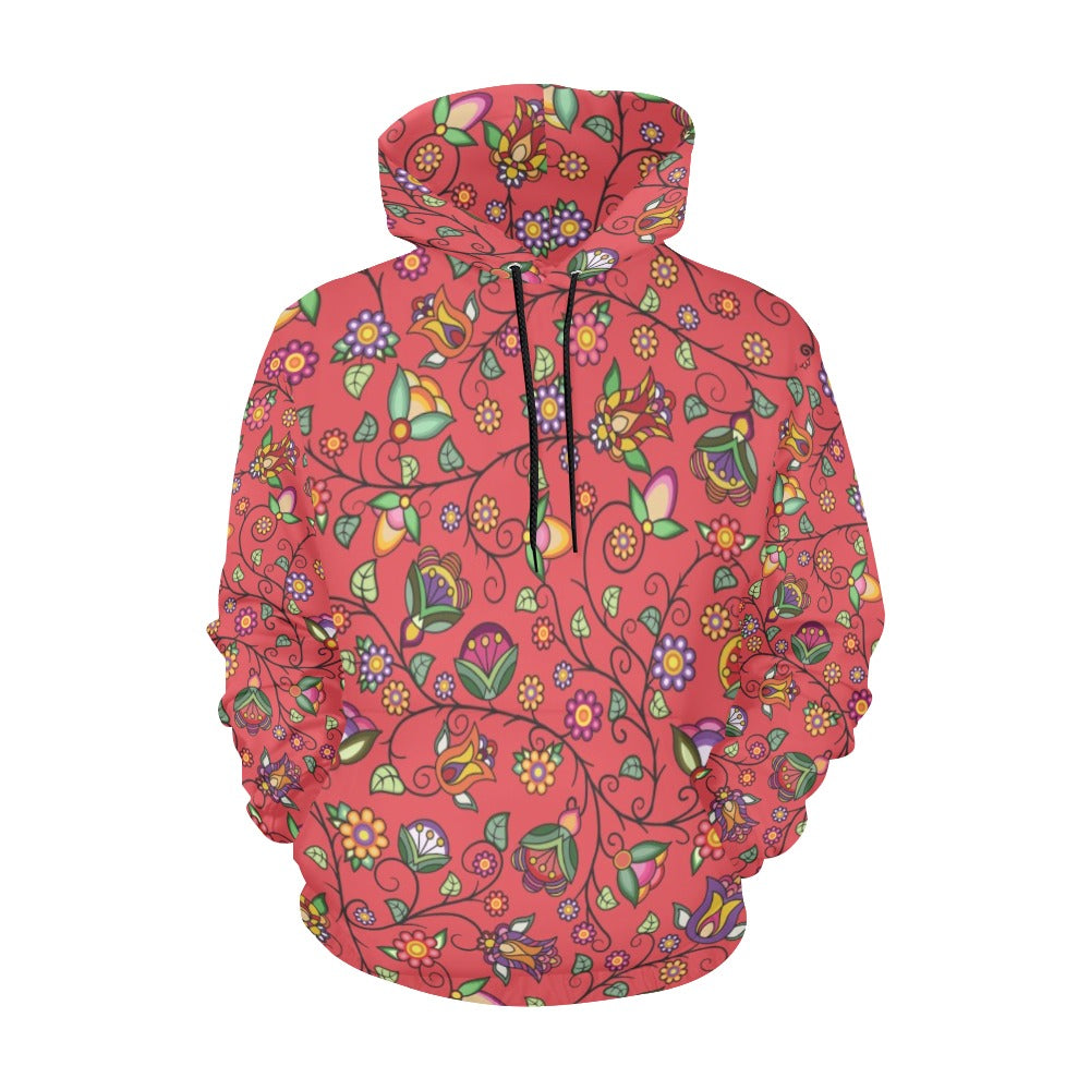 Heartbeat Petals Red Hoodie for Women (USA Size)