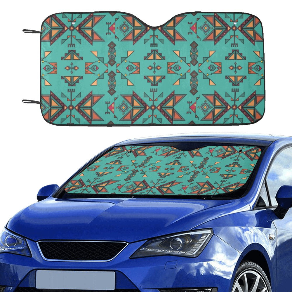 Arrow dawn Turquoise Car Sun Shade 55"x30"