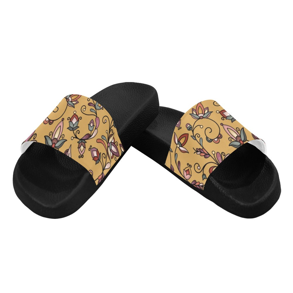 Burnt Sky Petals Gold Women's Slide Sandals