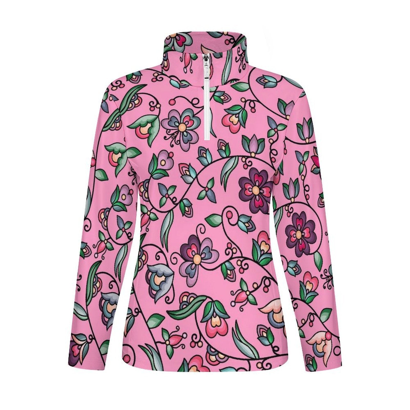 Amber Evening Garland Pink Long Sleeve Yoga Shirt