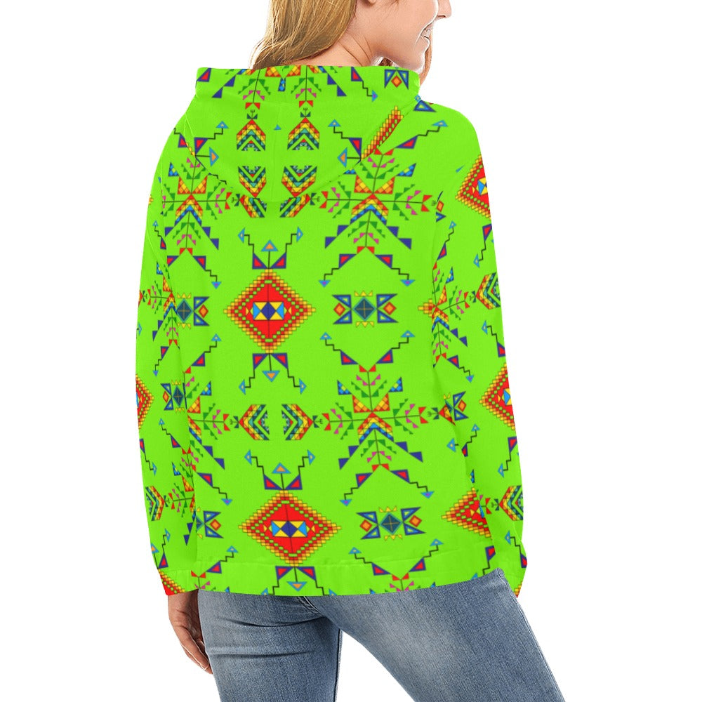 Buffalo Jump Neon Green Hoodie for Women (USA Size)