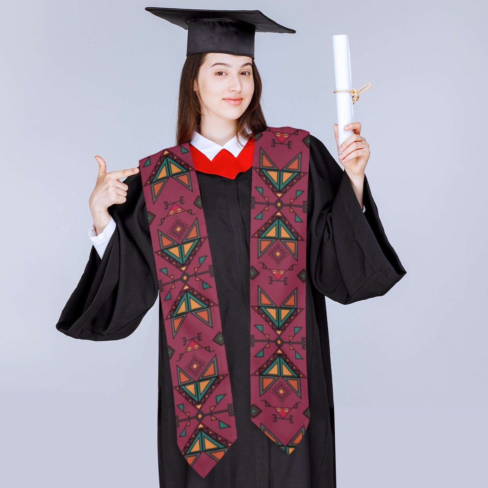 Arrow Dawn Maroon Graduation Stole