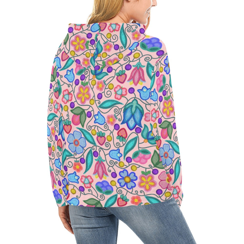 Sweet Offering Pink All Over Print Hoodie for Women (USA Size)