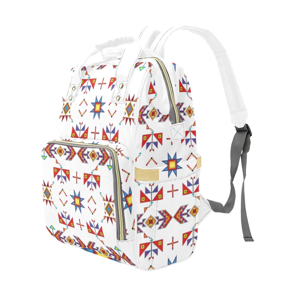 Scattered Generations White Multi-Function Diaper Backpack/Diaper Bag