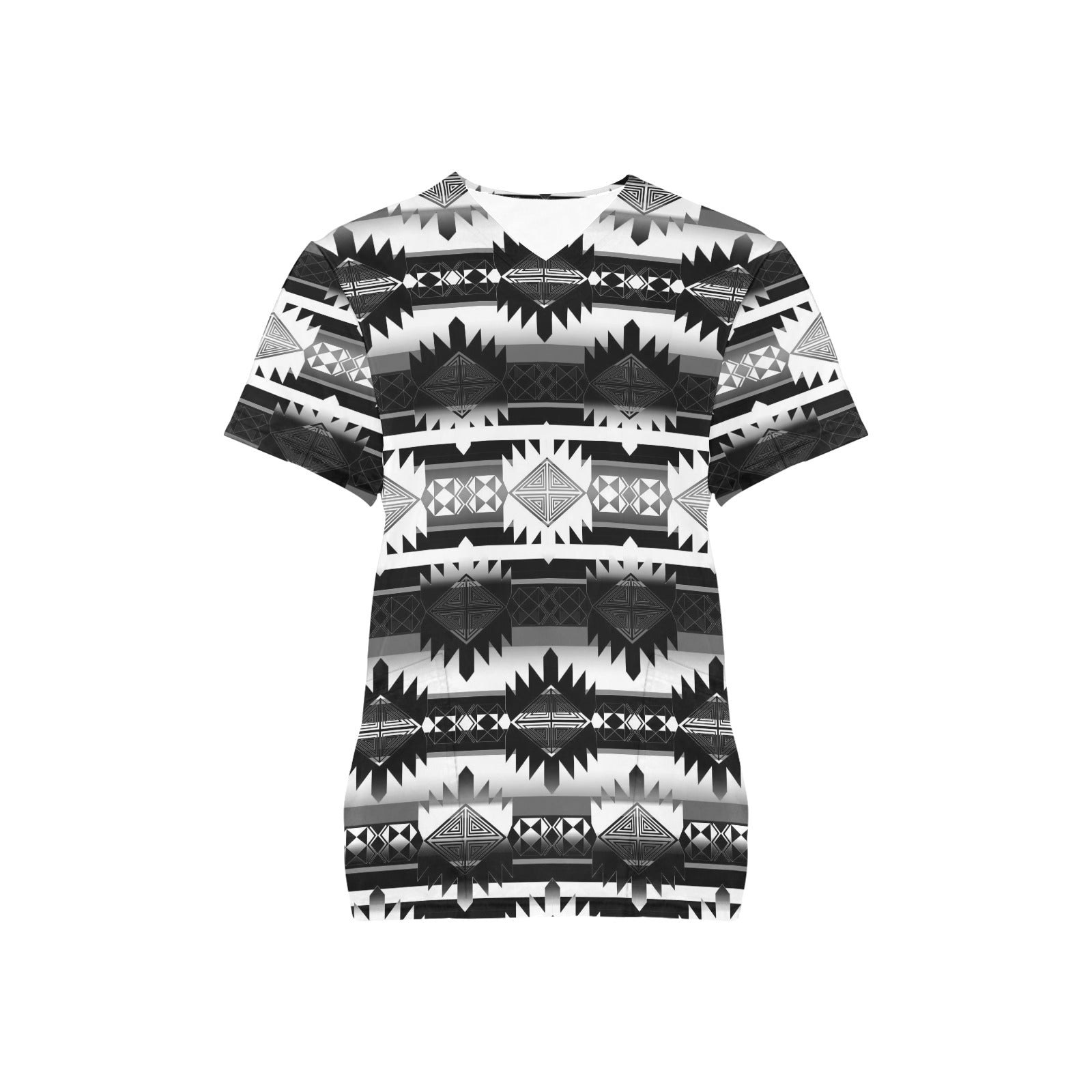 Okotoks Black and White Scrub Top